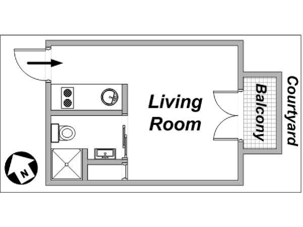 Paris Studio apartment - apartment layout  (PA-3226)