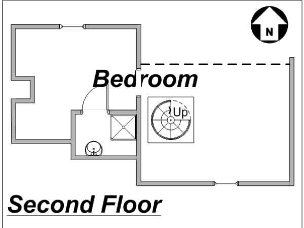 Paris 1 Bedroom - Duplex accommodation - layout 2 (PA-3234)