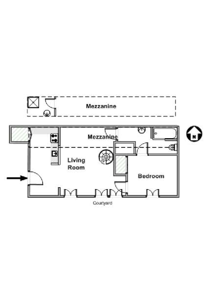 Par&iacute;s 1 Dormitorio - D&uacute;plex apartamento - esquema 