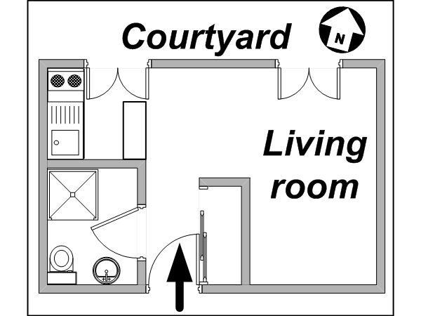 Paris Studio apartment - layout (PA-3237) Paris Studio apartment - layout (PA-3237)