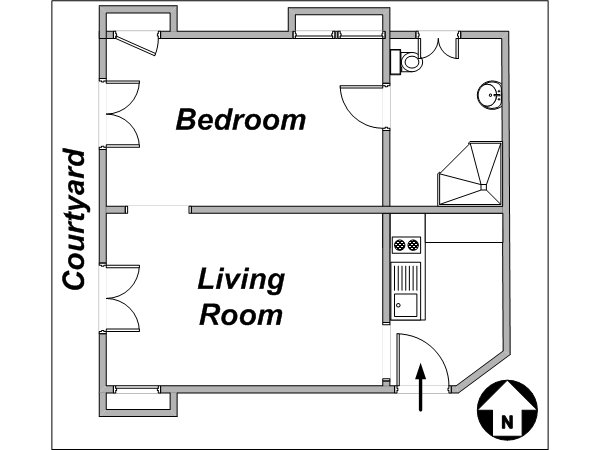 Par&iacute;s 1 Dormitorio alojamiento - esquema 
