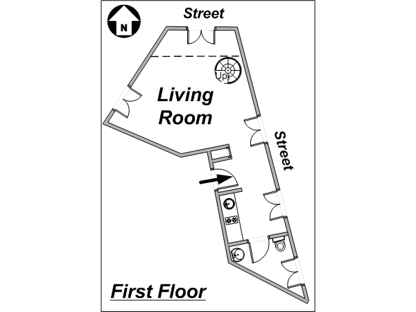 Paris T2 - Duplex logements location appartements - plan sch&eacute;matique 2