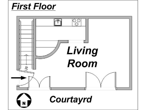 Paris 2 Zimmer - Duplex wohnungsvermietung - layout 1 (PA-3260)