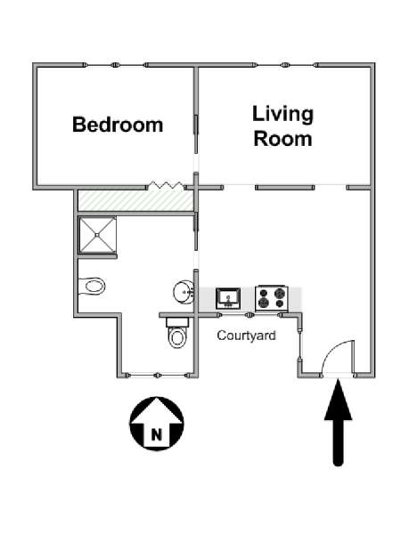 Parigi 1 Camera appartamento casa vacanze - layout 