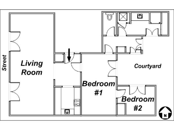 Parigi 2 Camere appartamento - layout (PA-3267) Parigi 2 Camere appartamento - layout (PA-3267)