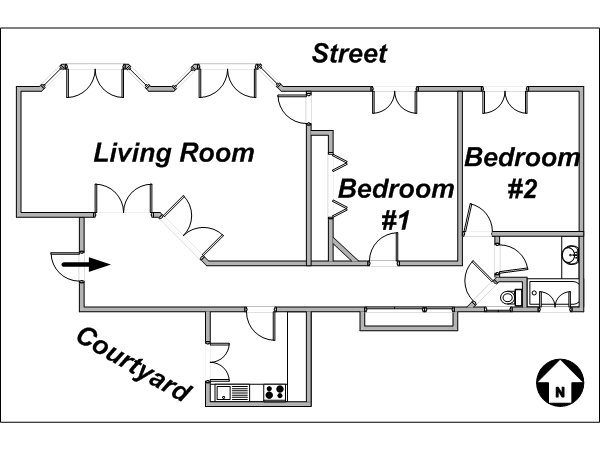 Paris 3 Zimmer wohnungsvermietung - layout  (PA-3268)