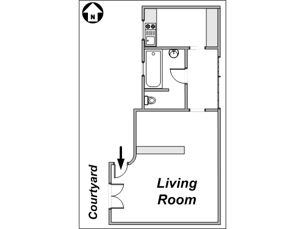 Parigi Grande monolocale appartamento - layout Parigi Grande monolocale appartamento - layout
