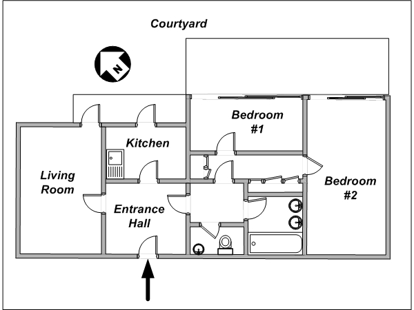 Paris T3 appartements colocation - plan schématique Paris T3 appartements colocation - plan schématique