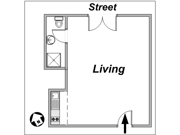 Paris Studiowohnung ferienwohnung - layout  (PA-3283)