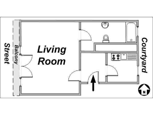 Paris Studiowohnung ferienwohnung - layout  (PA-3286)