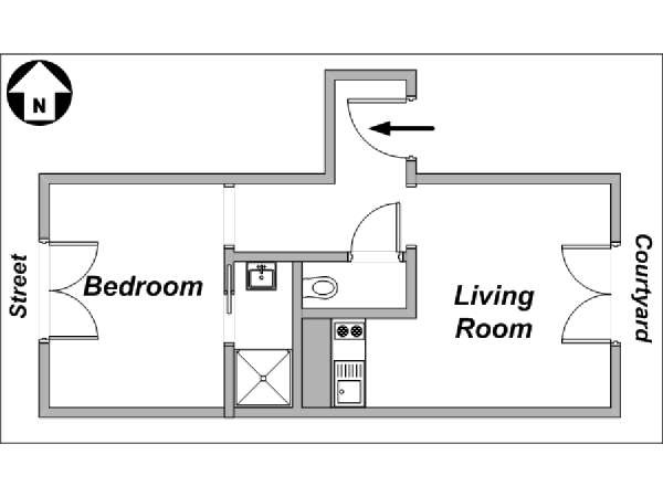 Parigi Grande monolocale appartamento casa vacanze - layout  (PA-3291)