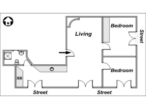 Paris 3 Zimmer ferienwohnung - layout Paris 3 Zimmer ferienwohnung - layout