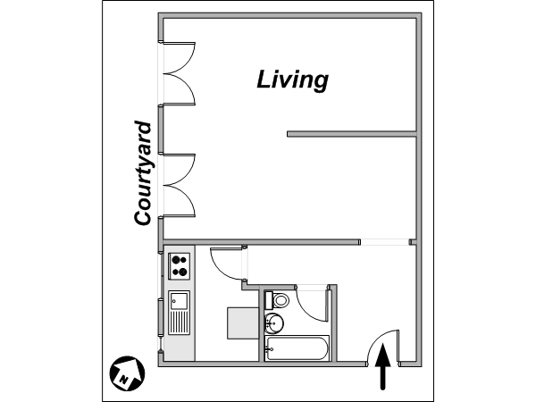 Paris Studio apartment - layout  (PA-3295)