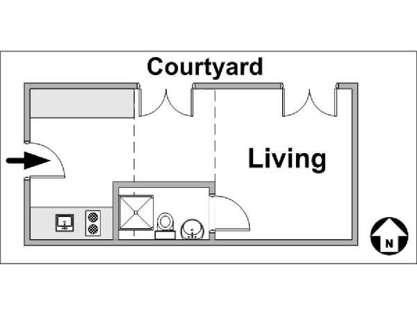 Paris Studio apartment - apartment layout  (PA-3297)