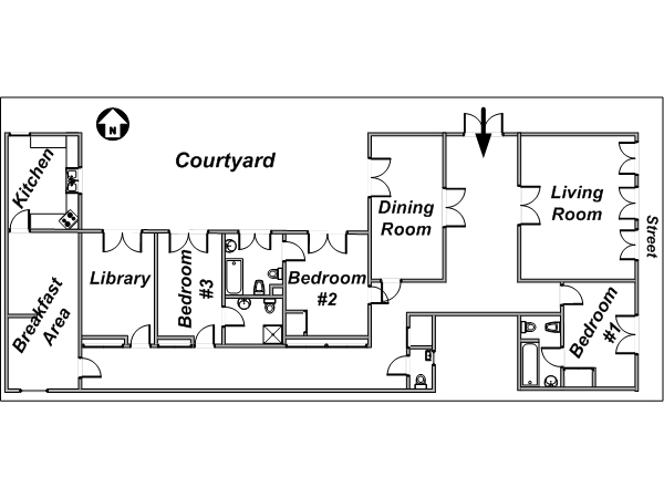 Paris T4 logements location appartements - plan schématique (PA-3299) Paris T4 logements location appartements - plan schématique (PA-3299)
