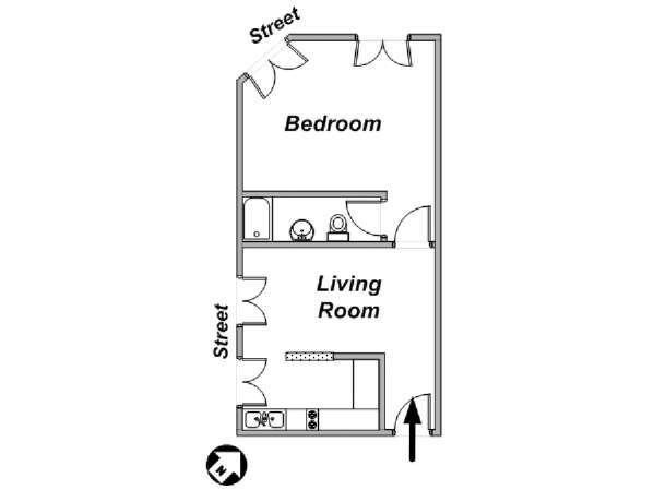 París 1 Dormitorio alojamiento - esquema París 1 Dormitorio alojamiento - esquema