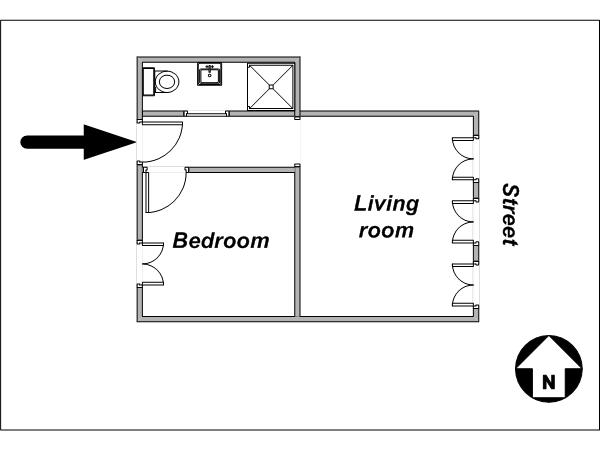 Paris 1 Bedroom accommodation - layout Paris 1 Bedroom accommodation - layout