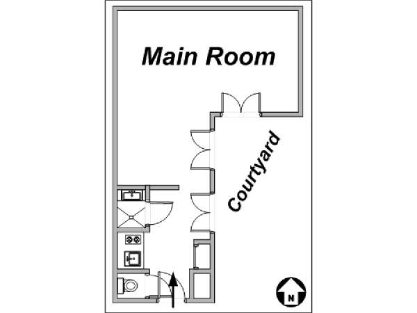 Paris Studiowohnung wohnungsvermietung - layout  (PA-3318)