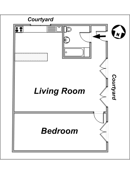 Paris T2 appartements location vacances - plan schématique Paris T2 appartements location vacances - plan schématique