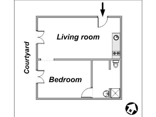 Paris T2 logements location appartements - plan schématique Paris T2 logements location appartements - plan schématique
