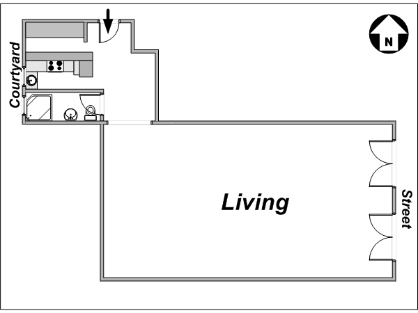 Parigi Monolocale - Loft appartamento casa vacanze - layout  (PA-3338)