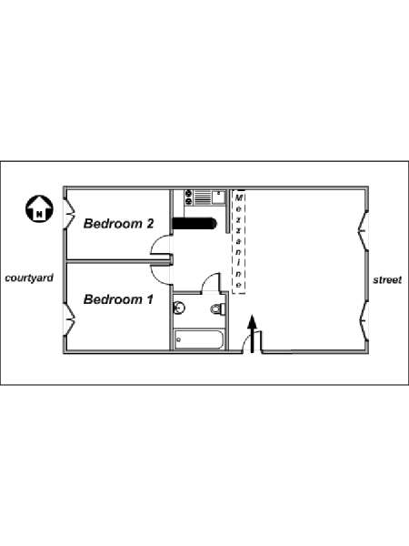 Paris T3 logements location appartements - plan schématique Paris T3 logements location appartements - plan schématique