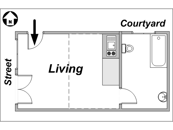 Paris Studiowohnung ferienwohnung - layout  (PA-3344)