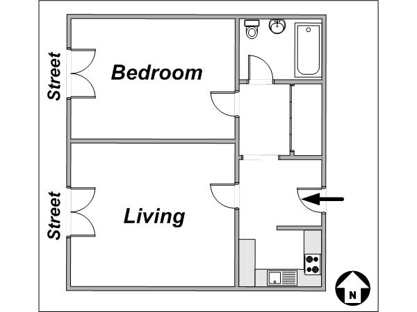 Paris 2 Zimmer ferienwohnung - layout 