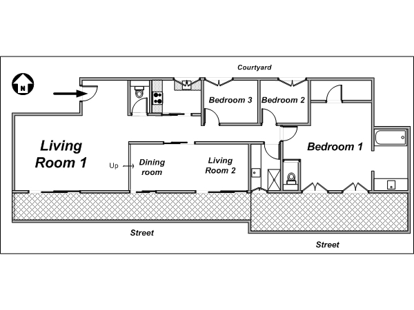 Paris 4 Zimmer wohnungsvermietung - layout 