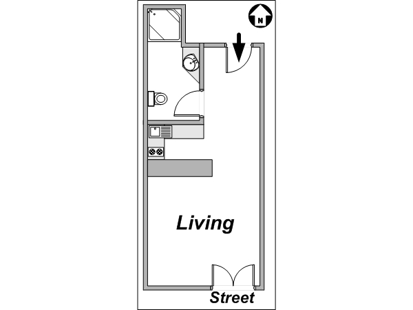 Parigi Monolocale appartamento casa vacanze - layout Parigi Monolocale appartamento casa vacanze - layout