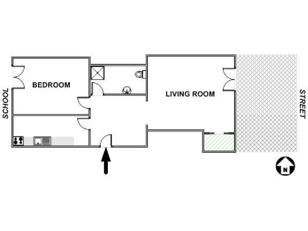 Parigi 1 Camera appartamento casa vacanze - layout  (PA-3384)