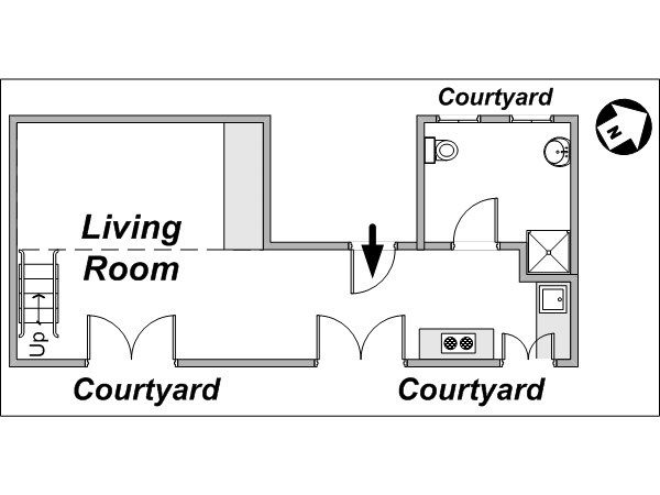 Paris Studio/T1 logements location appartements - plan schématique (PA-3398) Paris Studio/T1 logements location appartements - plan schématique (PA-3398)