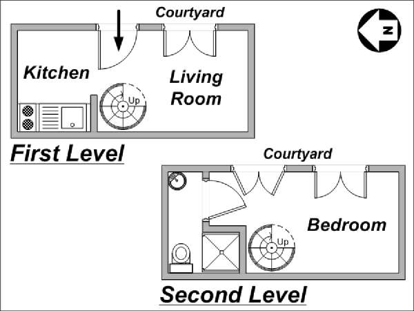 Par&iacute;s 1 Dormitorio - D&uacute;plex apartamento - esquema 