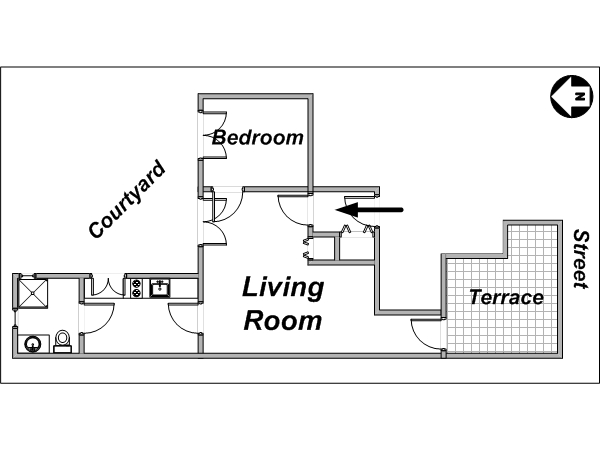 Par&iacute;s 1 Dormitorio alojamiento - esquema  (PA-3403)