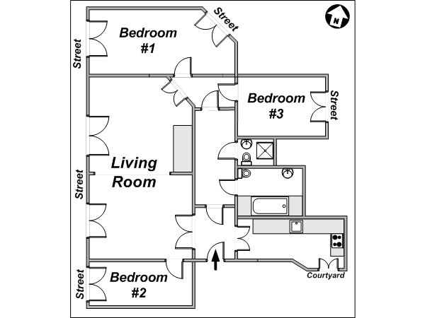 Paris 3 Bedroom accommodation - layout (PA-3407) Paris 3 Bedroom accommodation - layout (PA-3407)
