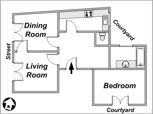 Parigi 2 Camere appartamento casa vacanze - layout (PA-3416) Parigi 2 Camere appartamento casa vacanze - layout (PA-3416)