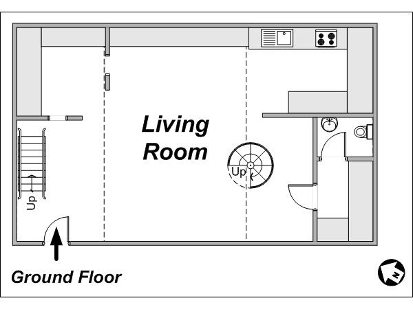 Par&iacute;s 1 Dormitorio - Loft alojamiento - esquema 1 (PA-3421)