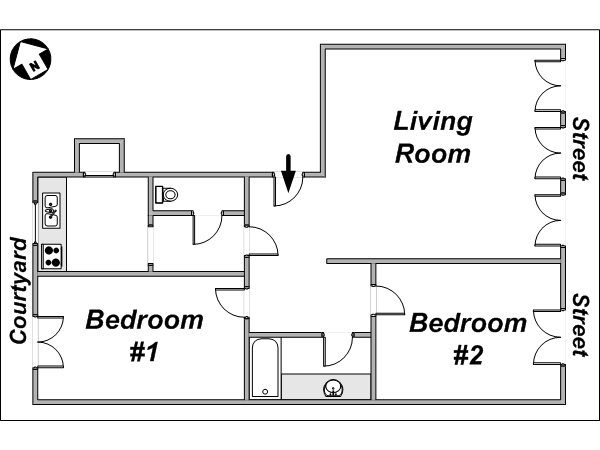 Paris 3 Zimmer ferienwohnung - layout 