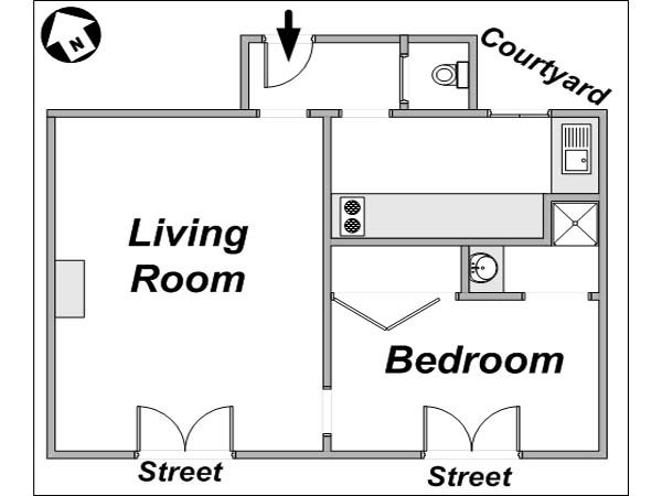 París 1 Dormitorio alojamiento - esquema París 1 Dormitorio alojamiento - esquema