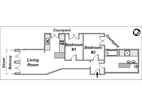 Paris 3 Zimmer ferienwohnung - layout Paris 3 Zimmer ferienwohnung - layout