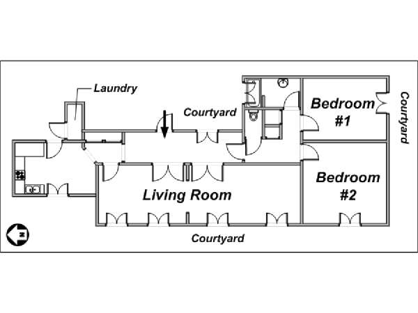 Paris 2 Bedroom accommodation - layout (PA-3443) Paris 2 Bedroom accommodation - layout (PA-3443)