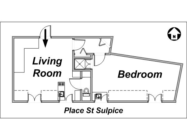 Parigi 1 Camera appartamento casa vacanze - layout (PA-3444) Parigi 1 Camera appartamento casa vacanze - layout (PA-3444)