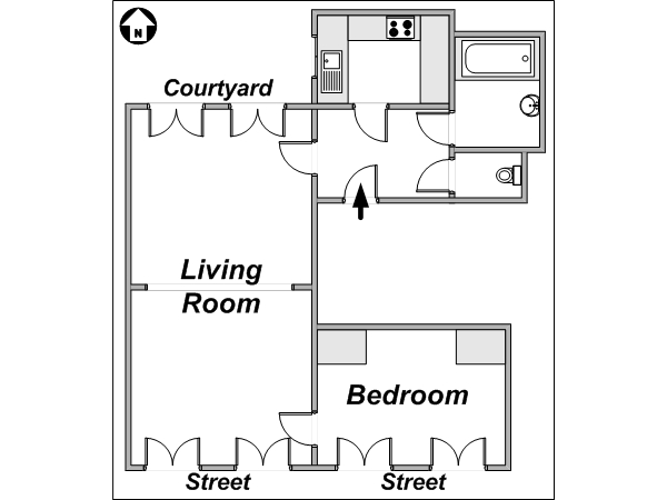 Paris 2 Zimmer ferienwohnung - layout 
