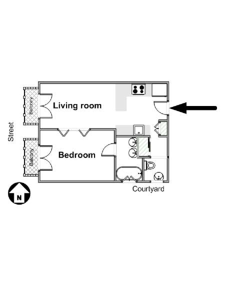 París 1 Dormitorio alojamiento - esquema París 1 Dormitorio alojamiento - esquema