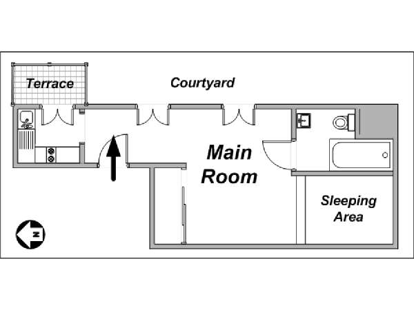 Parigi Monolocale appartamento casa vacanze - layout Parigi Monolocale appartamento casa vacanze - layout