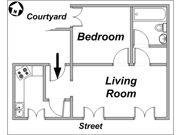 Paris 2 Zimmer ferienwohnung - layout (PA-3483) Paris 2 Zimmer ferienwohnung - layout (PA-3483)