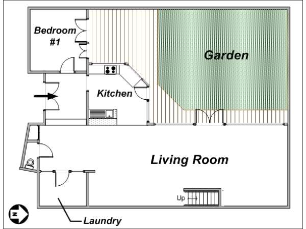 Paris T4 - Duplex appartements location vacances - plan schématique 2 Paris T4 - Duplex appartements location vacances - plan schématique 2