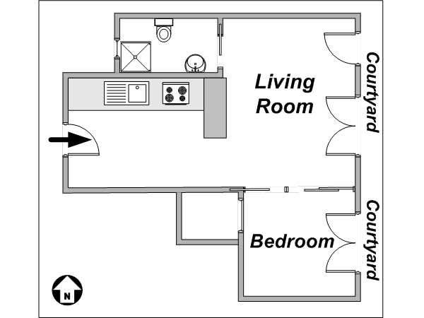 París 1 Dormitorio apartamento - esquema (PA-3491) París 1 Dormitorio apartamento - esquema (PA-3491)
