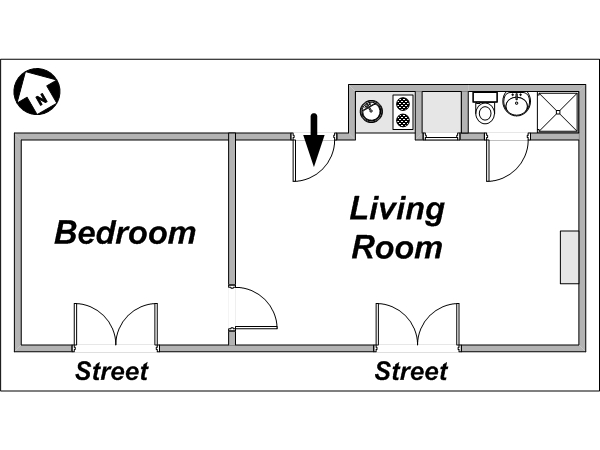 Par&iacute;s 1 Dormitorio apartamento - esquema  (PA-3498)