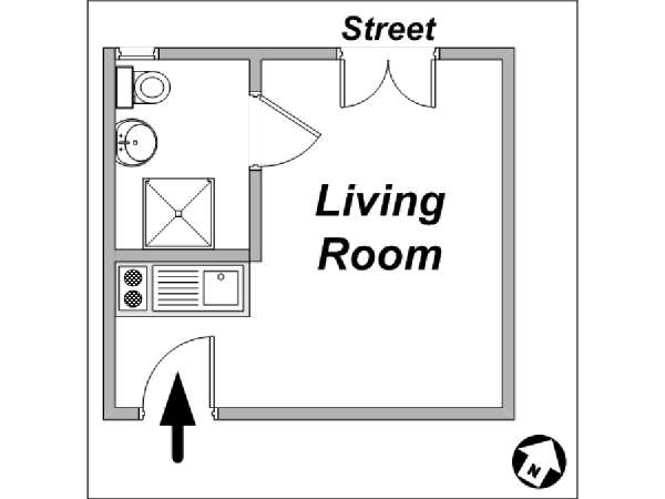 Paris Studio apartment - layout Paris Studio apartment - layout